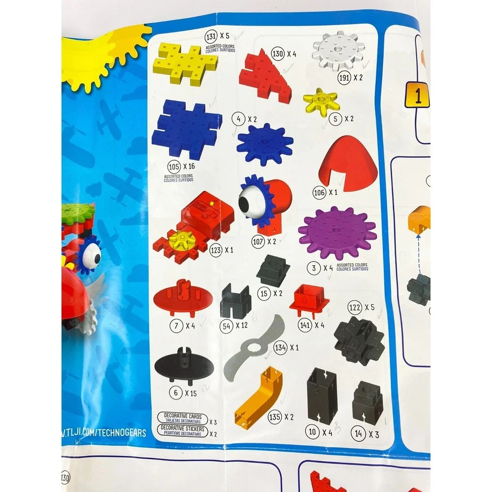 Techno Gears Construction Toy Bionic Biplane Airplane Building Toys, Many Parts!